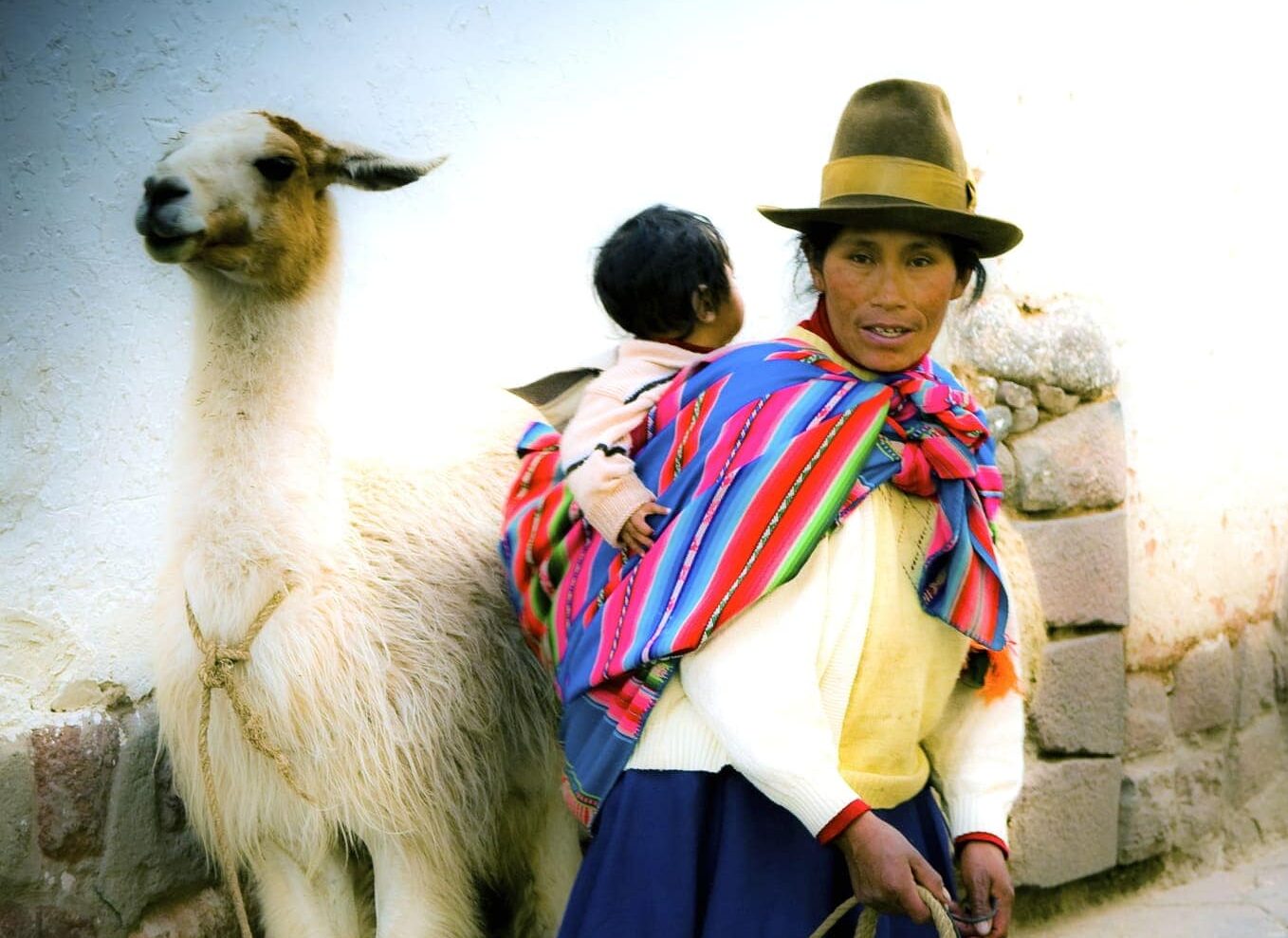 Peru, Inca vrouw met kind