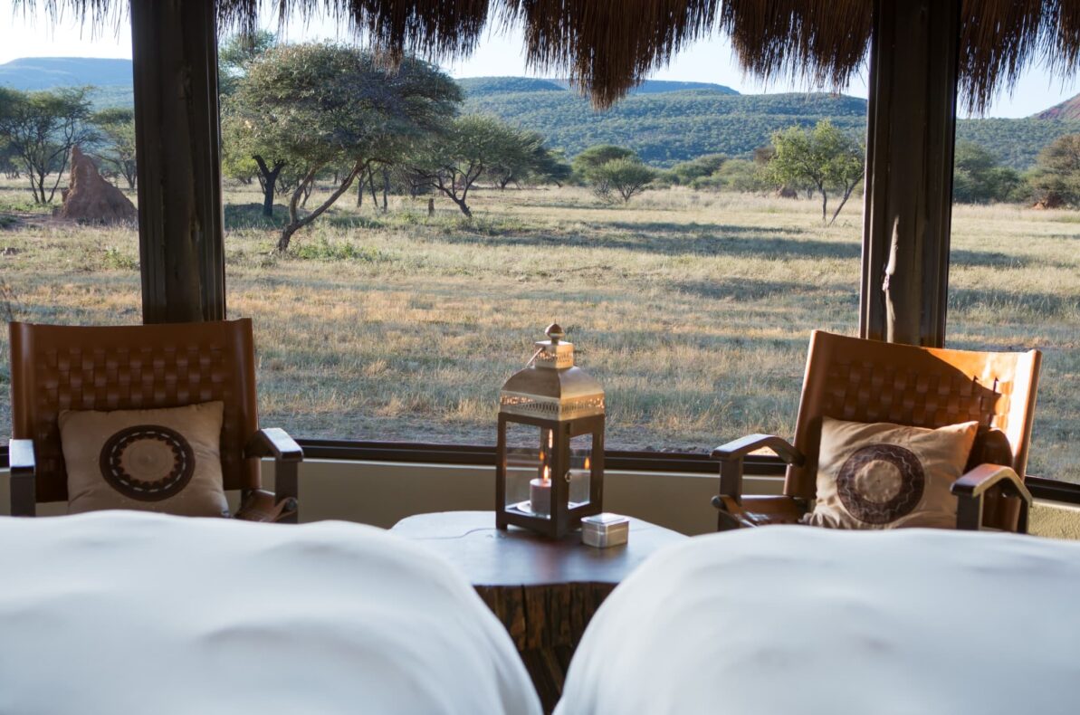 Okonjima Lodge,Namibië,Luxury Bush Camp uitzicht