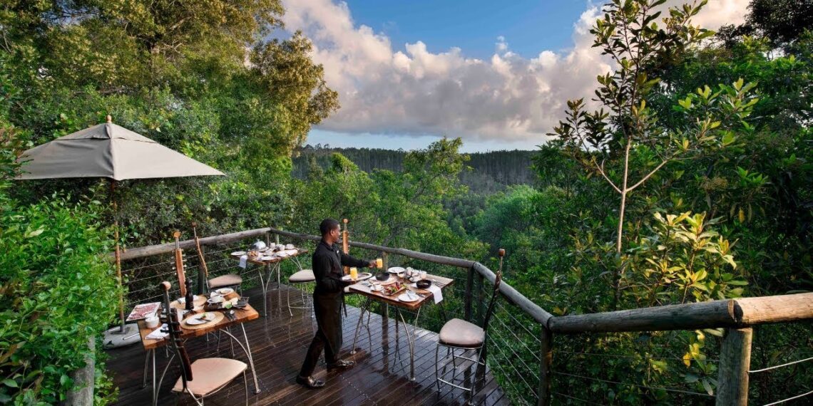 Tsala Treetop Lodge,Zuid-Afrika,terras