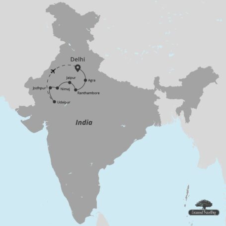 Routekaart De schatten van India - Untamed Travelling