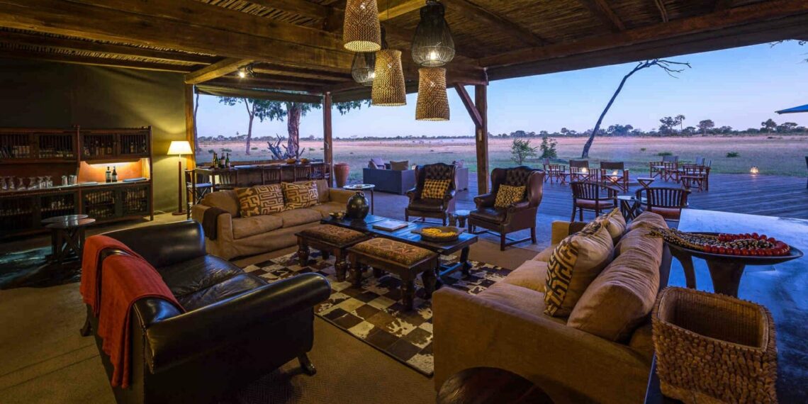Davisons Camp,Zambia,loungen met uitzicht