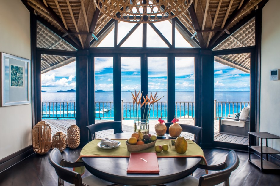 Fregate Island Private,Seychellen,privévilla eetkamer