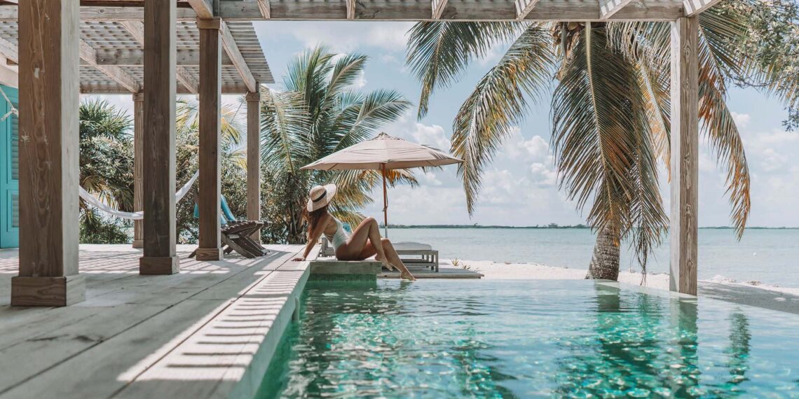 Cayo Espanto, Private Island, Belize, zwembad