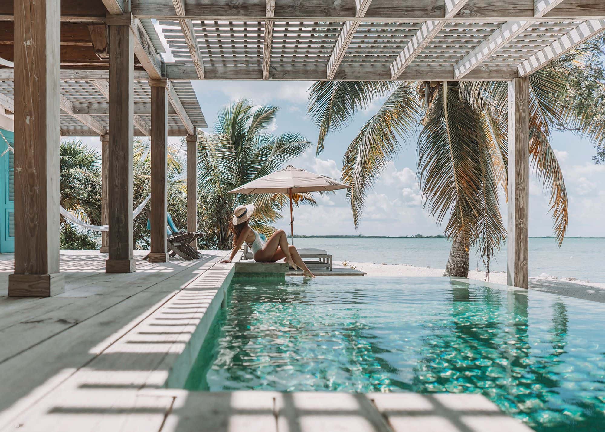 Cayo Espanto, Private Island, Belize, zwembad