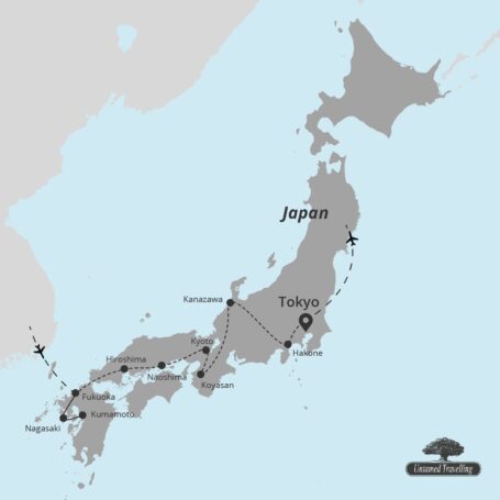 Routekaart Fascinerend Japan - Untamed Travelling