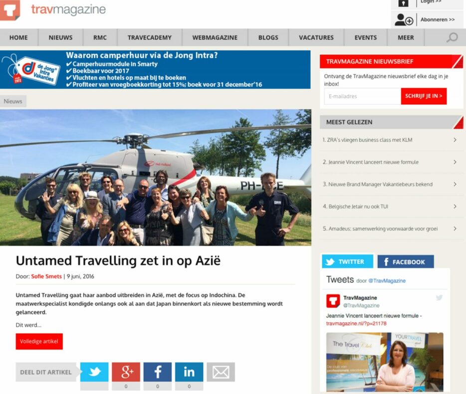 Untamed zet in op Azië op TravMagazine.nl