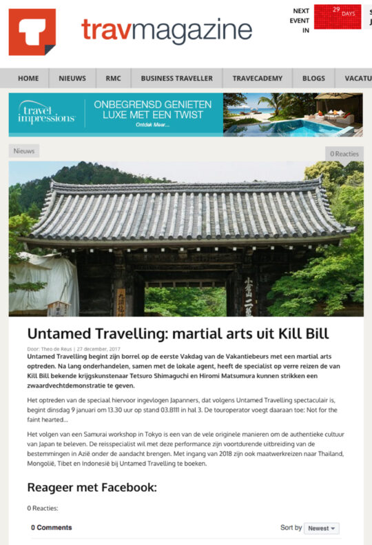 Untamed in nieuwsbrief TravMagazine