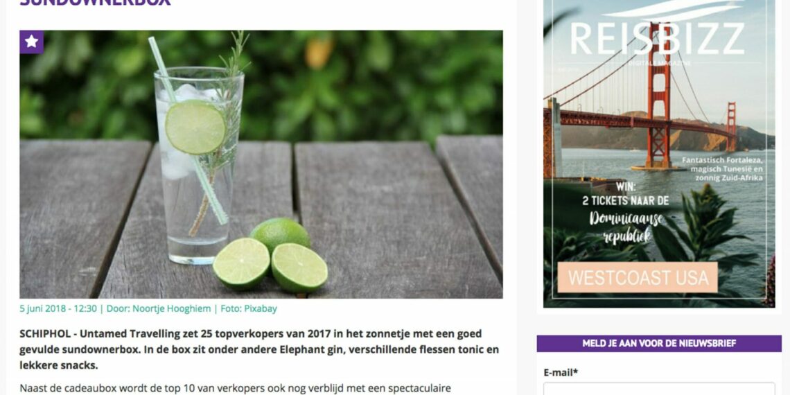 Untamed verrast topverkopers met sundownerbox in Reisbizz
