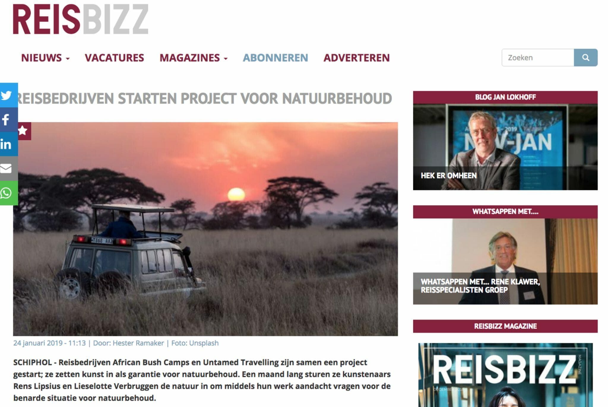 Art project Untamed on Reisbizz