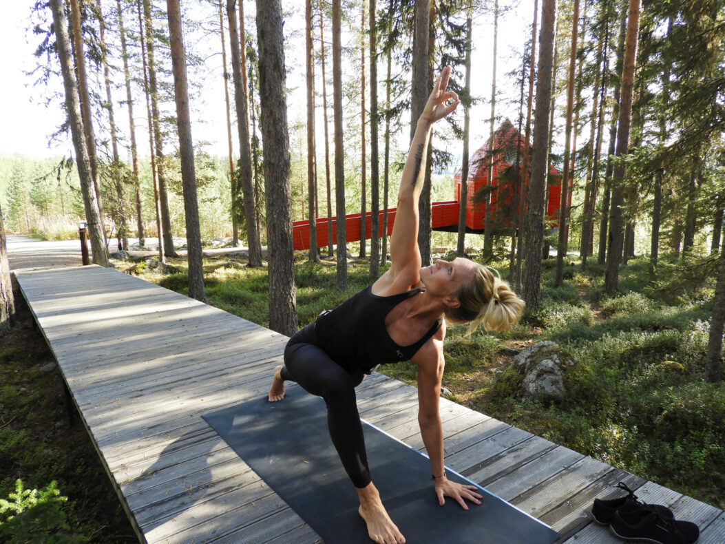 Treehotel, Zweden, The Blue Cone, Yoga