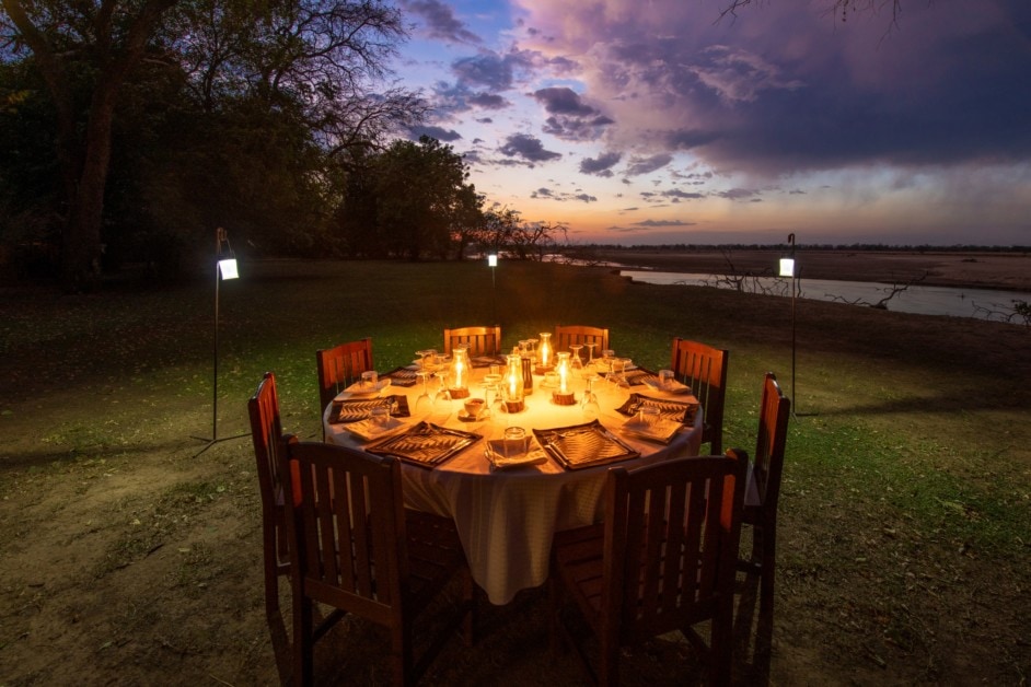 Tafika Camp, Zambia, dinner