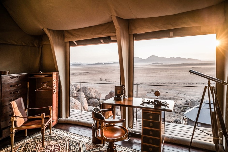 Zannier Hotel Sonop, Namibia tent with telescope