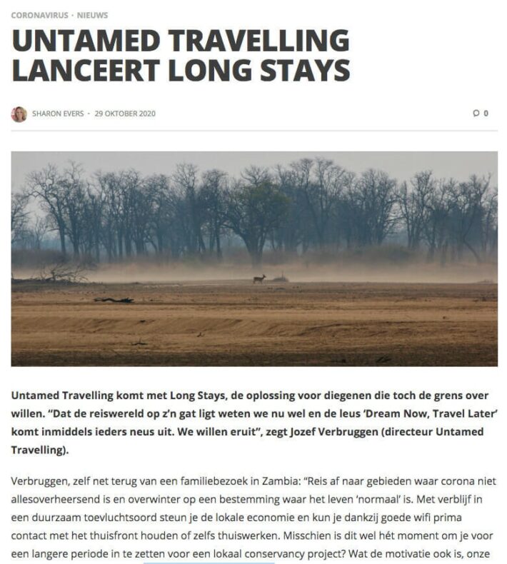 In de media - Long Stays in Travel Pro