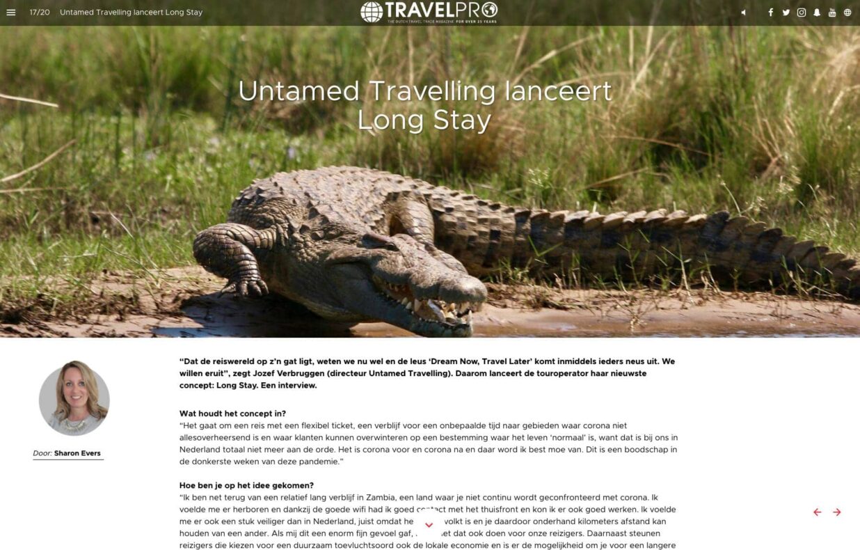 In de media - Untamed Long Stays in Travel Pro 46