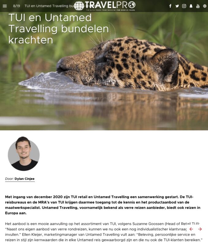 In de media - Samenwerking UT met TUI