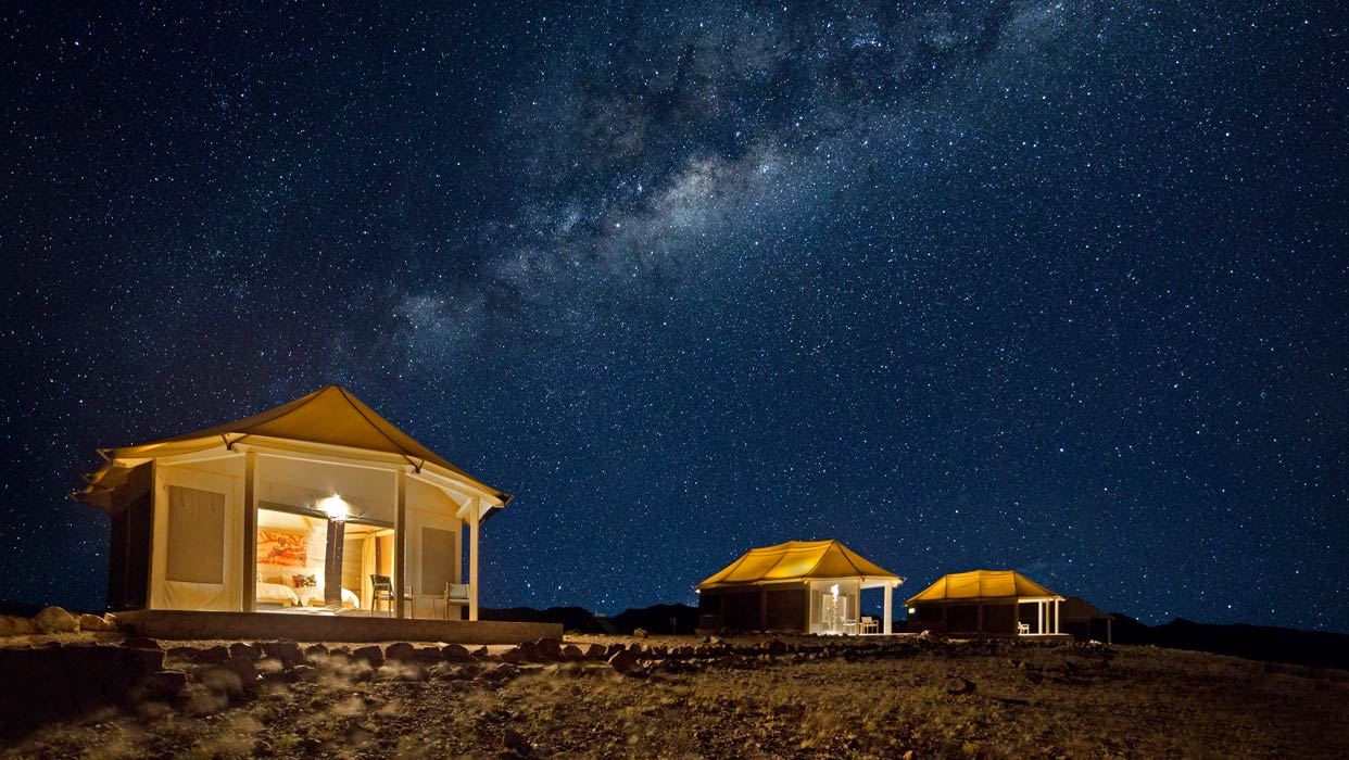 Tenten camps,Namibië,Desert Hills Tented Camp sterrenhemel
