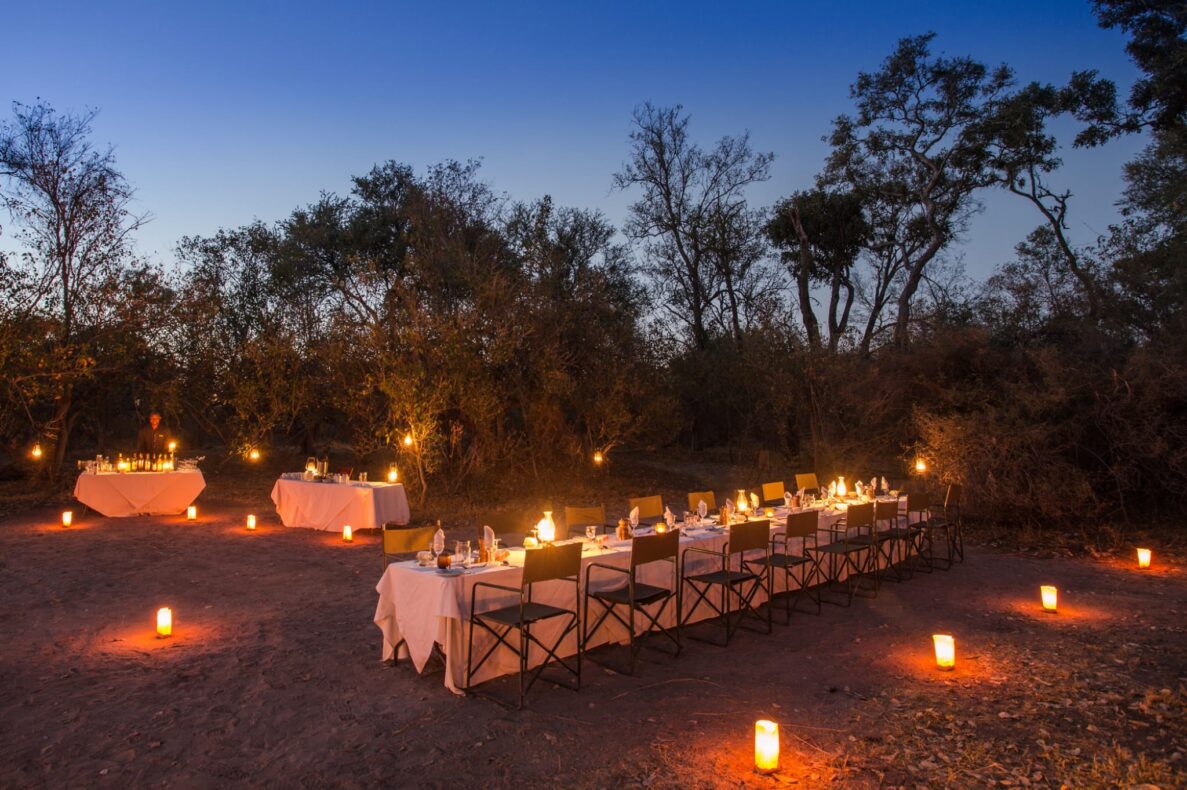 Little Machaba, Botswana, dining under the stars