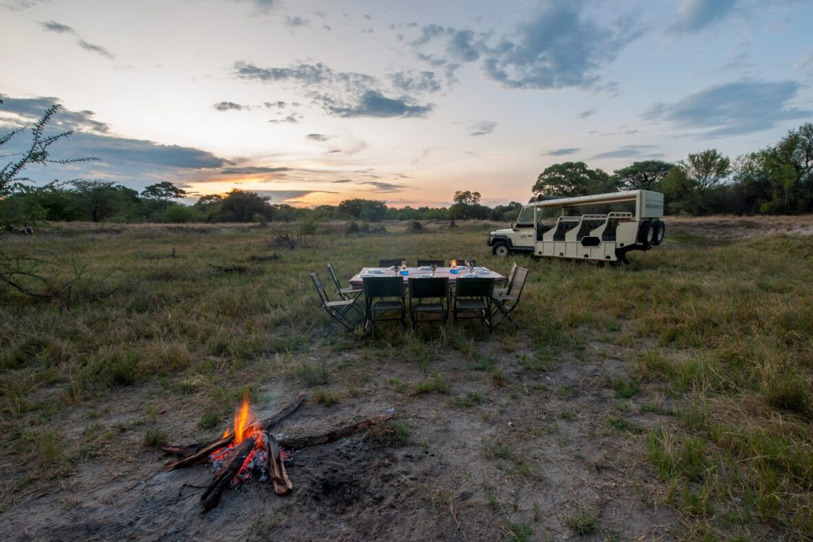 Mobile camping in Botswana, fully serviced with vehicle