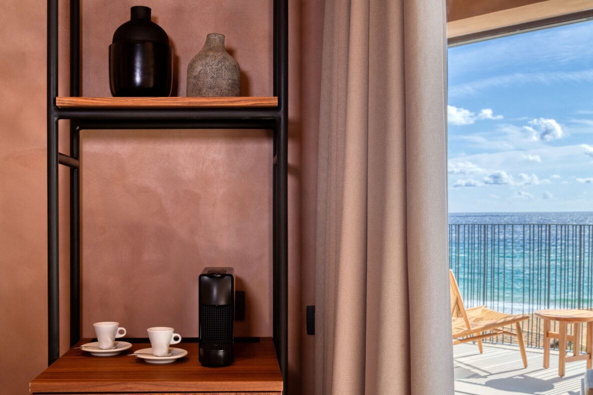 Domes of Corfu,Griekenland,Sapphire open plan suite koffiehoek en balkon