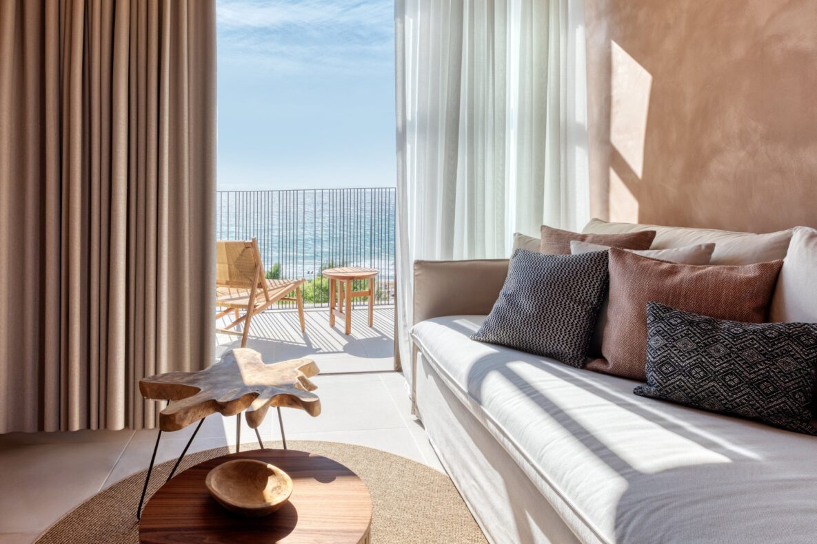 Domes of Corfu,Griekenland,open plan suite zithoek