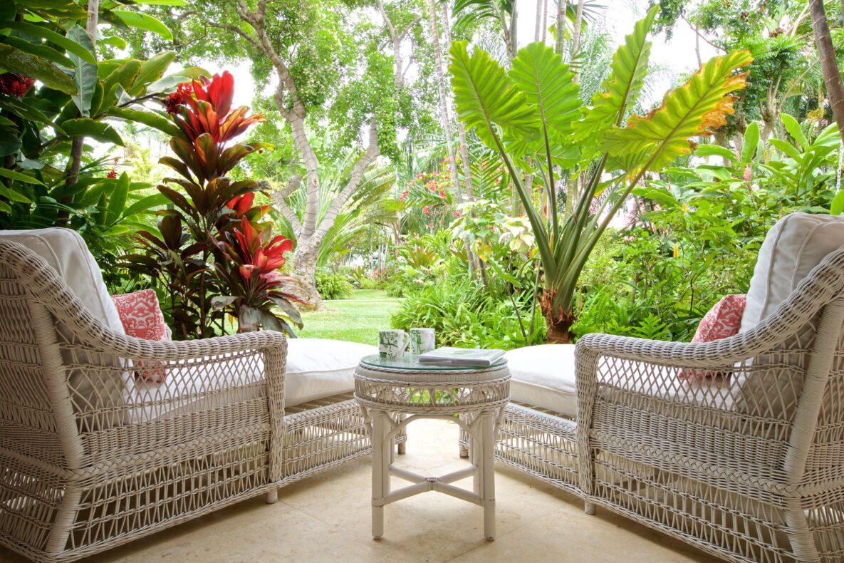 Cobblers Cove,Barbados,garden view porch