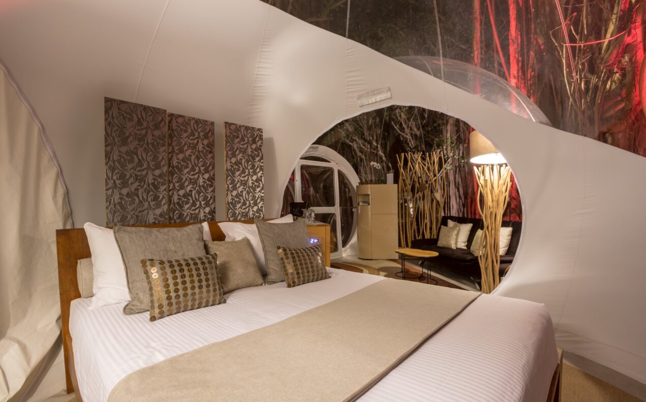 Bubble Lodge,Mauritius,Banyan tree bubble slaapkamer