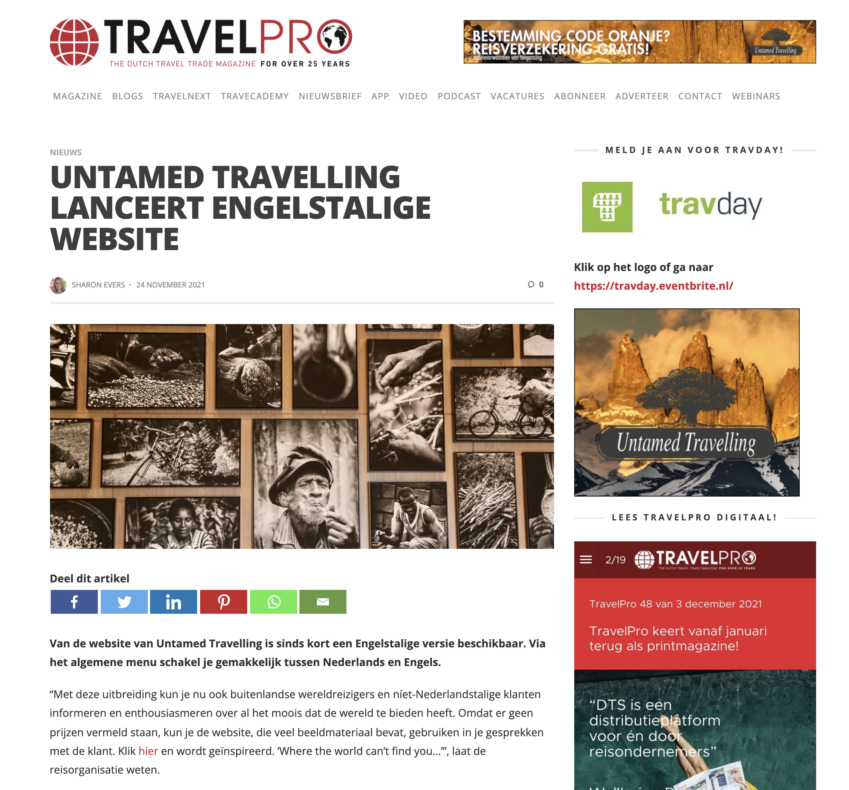 Screenshot Travelpro - In de media