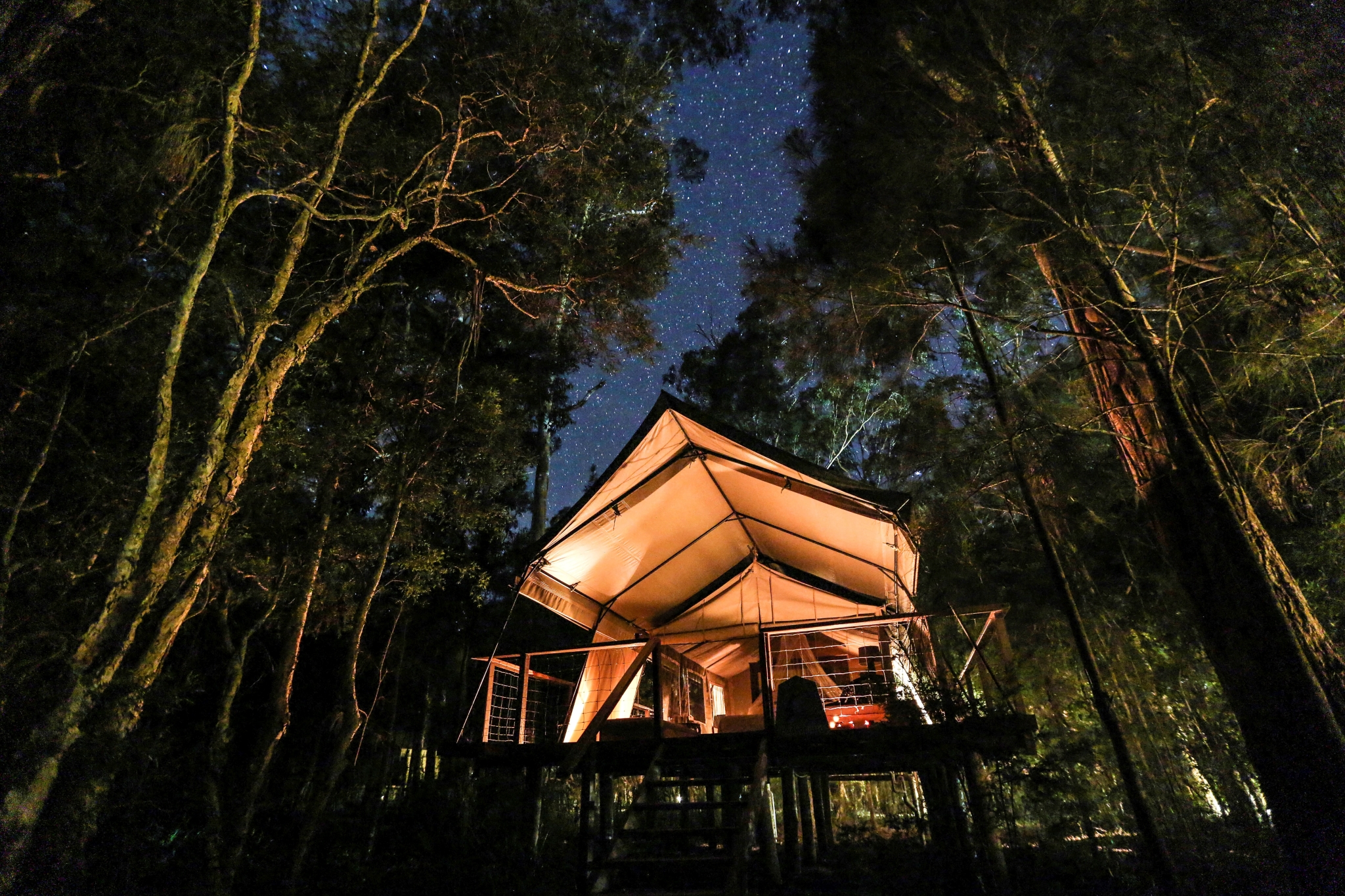 Paperbark Camp,Australia,tent at night