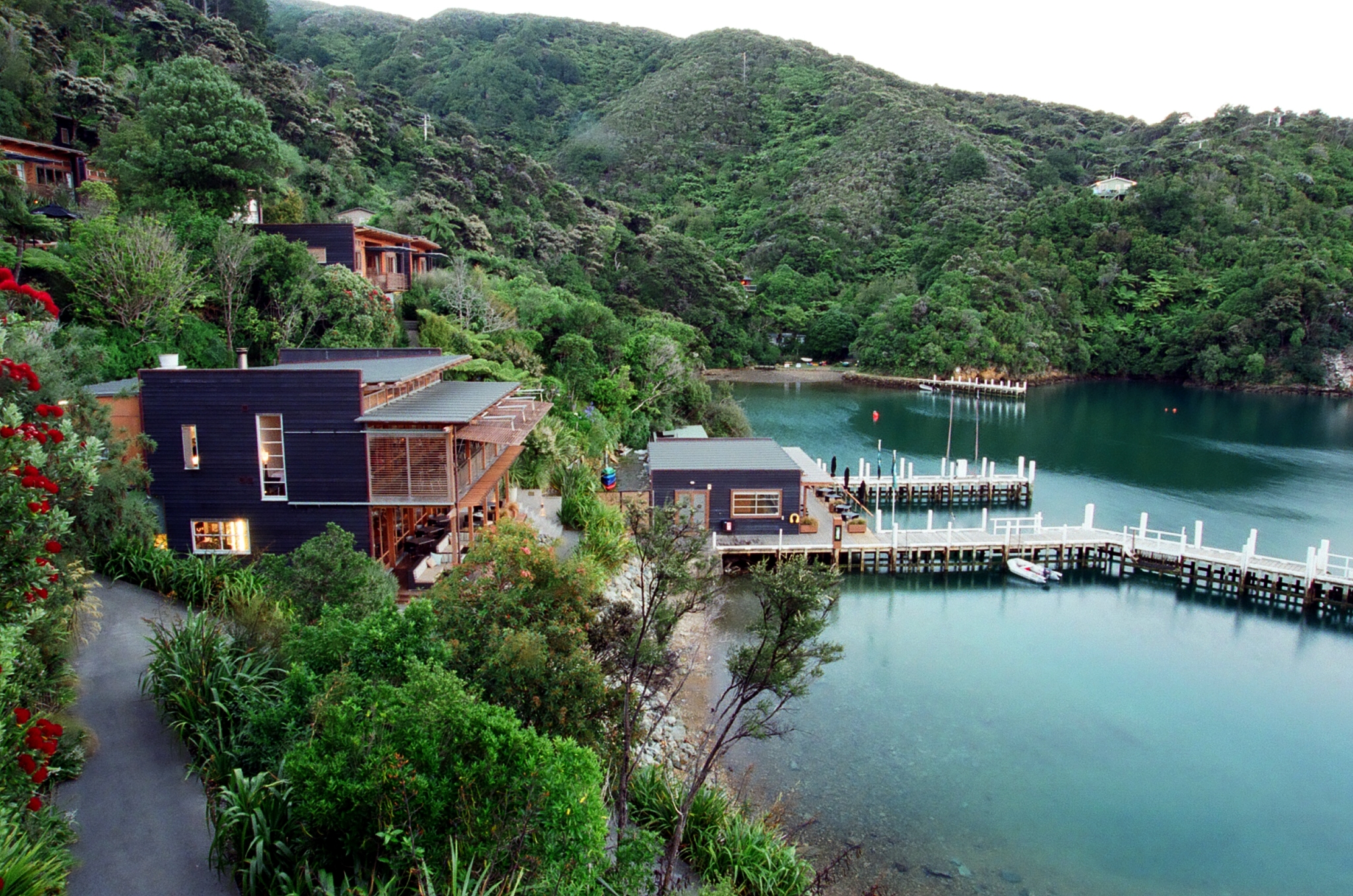 Bay of Many Coves,New Zealand,exterior with dock