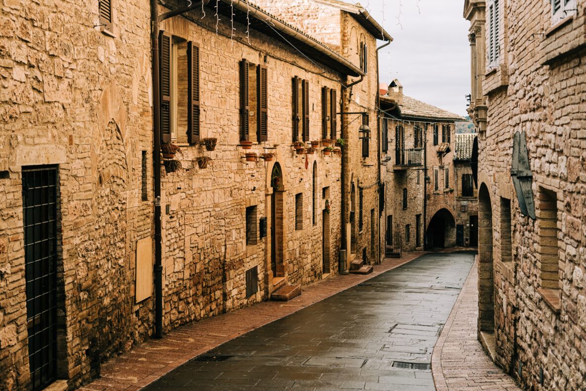 Cycling tour Umbria,Italy,Assisi street view