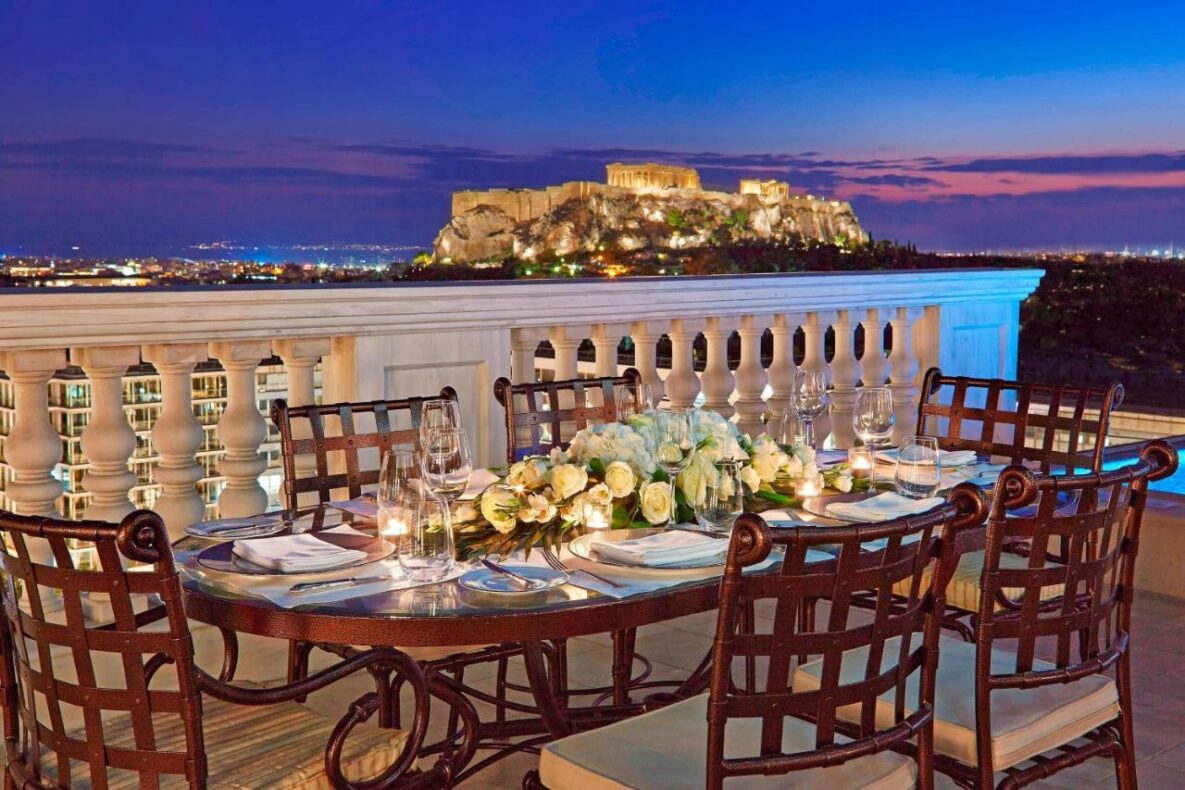 King George a luxury collection,Griekenland,dineren met uitzicht