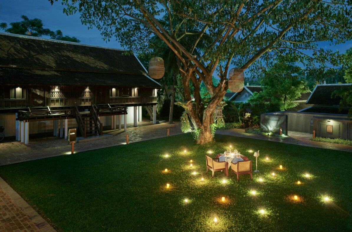 Sofitel Luang Prabang,Laos,romantisch diner in tuin
