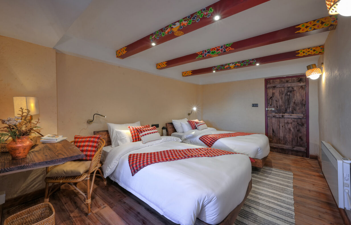 Red Panda Outpost,India,kamer met twee bedden