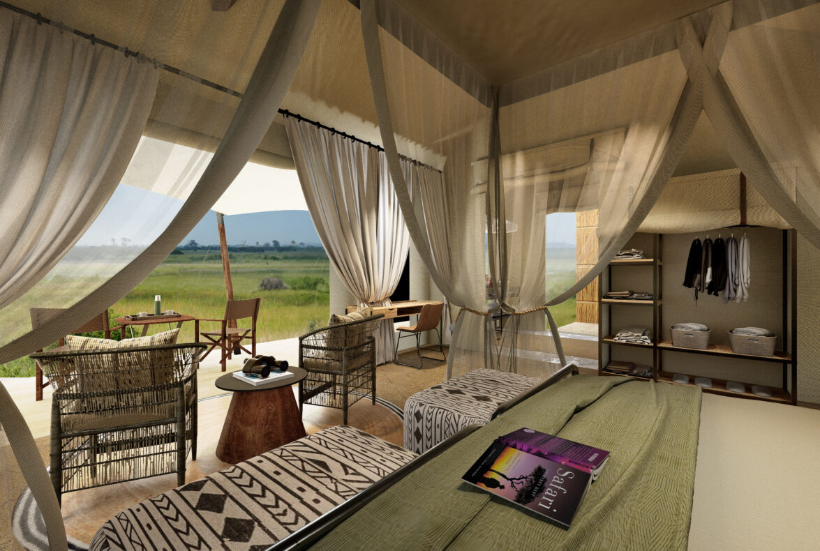 Nkasa Linyanti,Namibië,tent interieur