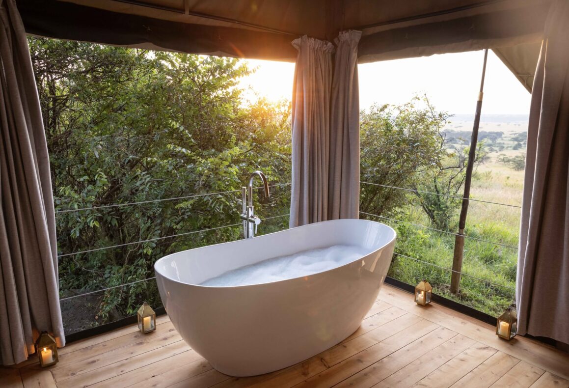 Saruni Eagle View,Kenia,bad met uitzichta