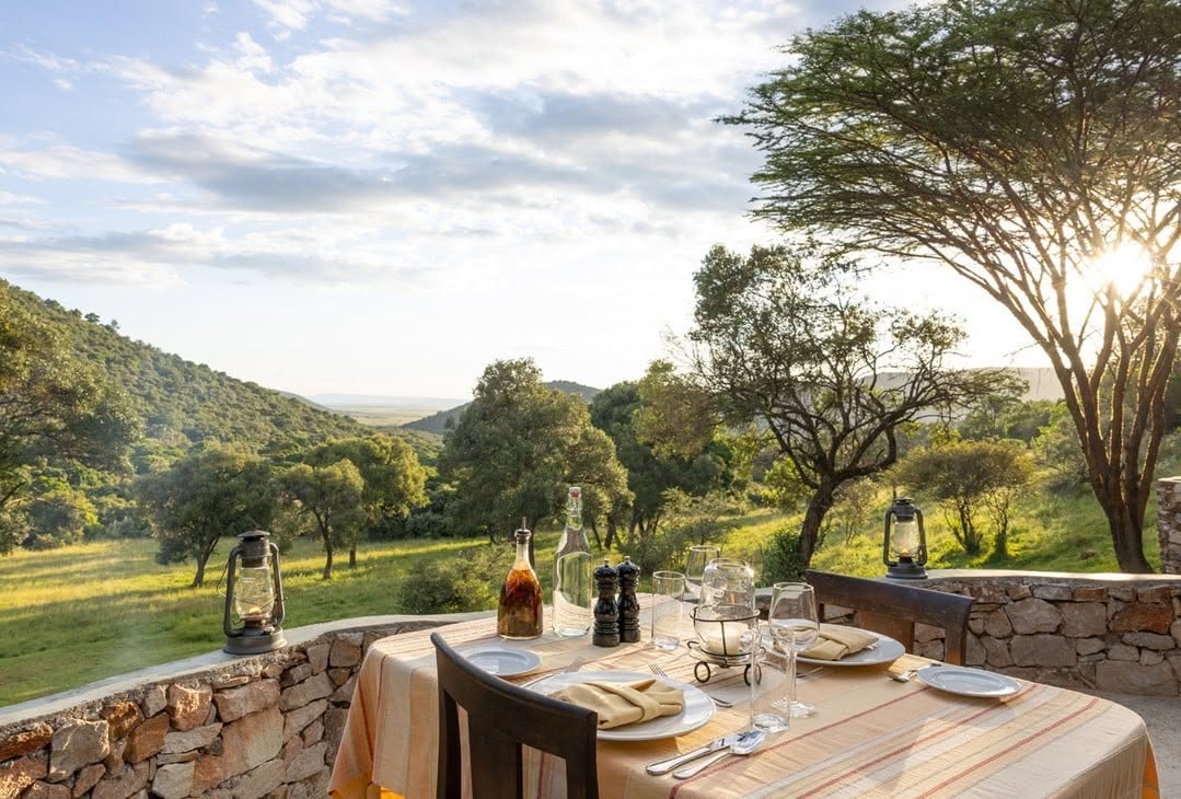 Basecamp Samburu,Kenia,eten met uitzicht