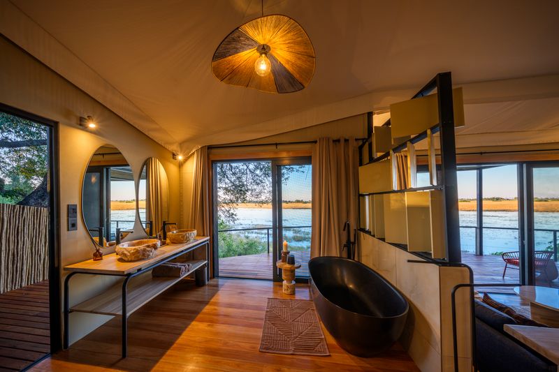 Kwetsani Camp,Botswana,interieur met uitzicht